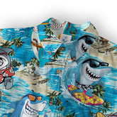Funny Sharks Aloha Hawaiian Shirt, Ocean Shark Aloha Hawaiian Shirt - The Palmix